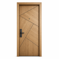Contemporary Natural Oak Veneer Main Entrance Door Wooden Door for Home