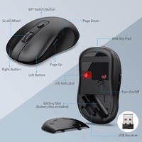 Mouse Nirkabel OEM Portabel untuk PC Kantor, Mouse Senyap untuk Laptop, Mouse Optik Ergonomis, Mouse Nirkabel 2.4G