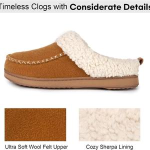 Chaussons en <span class=keywords><strong>feutre</strong></span> de laine pelucheux à tête ronde et à bout épais avec mousse à mémoire de forme pour hommes Homitem Chaussons pour hommes - Product Image 3