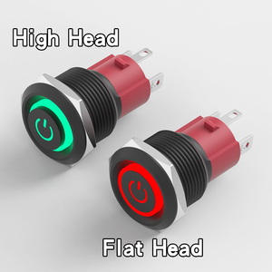 Interruptor de botón de autobloqueo de aluminio negro de alta corriente 10A, carcasa negra de 19mm, interruptor momentáneo LED 1NO resistente al agua de 4 pines, 220V - Product Image 3