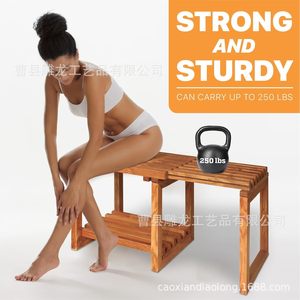 Tabouret de salle de bain en bois massif sculpté en forme de dragon, 17-29,5x11x15,5 pouces, banc de douche extensible avec rangement - Product Image 1