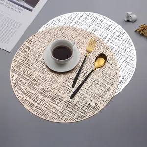 Ev ve mutfak 2020 PVC preslenmiş hollow out yaprak altın Placemats mutfak yemek dekoratif masa paspasları dekorasyon için