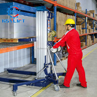 Élévateur manuel portable à manivelle en alliage d'aluminium 3,5m 5m 6,5m pour l'entretien des entrepôts