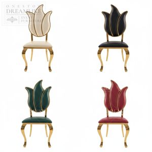 <span class=keywords><strong>Chaise</strong></span> <span class=keywords><strong>Tulipe</strong></span> Moderne Blanche Capitonnée avec Pieds Dorés en Acier Inoxydable, Robuste pour Extérieur, Événements, Fêtes, Usage Commercial, Commande en Gros - Product Image 3