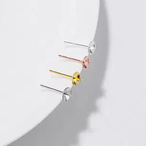 GPJ 스터드 포스트 귀걸이 액세서리 925 스털링 실버 스터드 귀걸이 도매 여성용 DIY 보석 만들기 도매