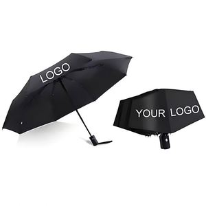 Parapluie pliable 3 volets de haute qualité, personnalisé avec logo, idéal pour les cadeaux d'affaires promotionnels – Le moins cher - Product Image 1