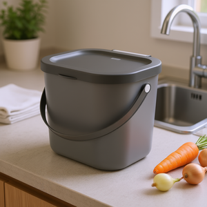 Rotho Waste <b>Bin</b> Albula 10L <b>With</b> <b>Lid</b> And Handle For Kitchen Use - Product Image 3