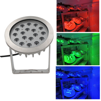 Luz LED Sumergible para Fuentes RGBW de 54W, Resistente al Agua IP68, de Acero Inoxidable 316L, Ajustable, 12V/24V DMX para Piscinas Subacuáticas