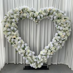 D-HFA129 Hot sales red heart flower arch <b>artificial</b> <b>white</b> heart flower arch wedding <b>rose</b> heart flower arch silk for decoration - Product Image 4