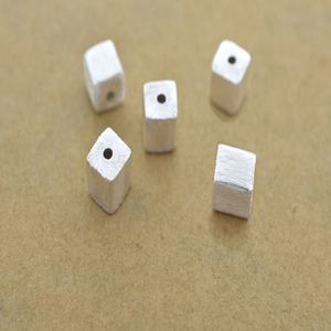 Plata de Ley 925 perlas cubo cepillado cuentas cuadradas de resultados de la joyería - Product Image 2