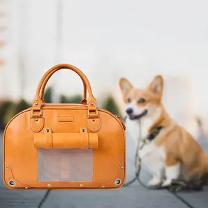 Home & Outdoor viaggi camminare escursionismo pieghevole borsa in pelle Premium impermeabile borsa per animali portatile borsa per gatto e cane di piccola taglia