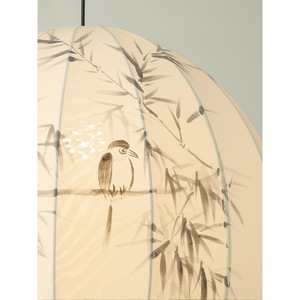 Lampe suspendue en tissu de style japonais néo-chinois, ronde de 40cm, E27 LED, tête unique, pour salon, chambre à coucher, salon de thé - Product Image 5