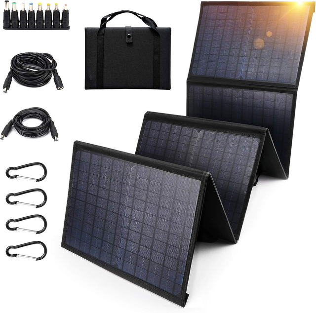 Two Handles Bracket Contained Waterproof 60w Foldable Solar Panel