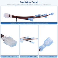 Connecteur en Y OEM AMP 4 broches femelle en cuivre étamé 16-14AWG isolé PVC 250V, 5 voies, 100% testé