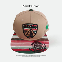 Gorra Snapback Personalizada de 6 Paneles con Corona Estructurada, Bordado Frontal y Estampado Maya, Visera Plana, Gorras Bordadas, Venta al por Mayor