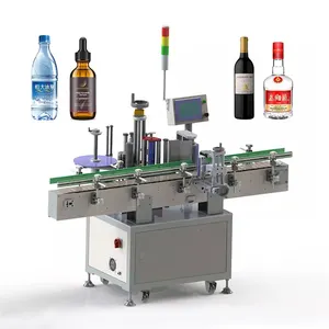 APM-L221 voll automatische runde flasche etikett ier maschine etikett aufkleber maschine 2 seiten etikett ier maschine für kunststoff flaschen dosen