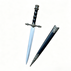 Espada Corta Miniatura de 35cm y 0.15kg, Diseño Vintage de El <span class=keywords><strong>Señor</strong></span> de los Anillos con Relieve de Ángel y Mango en Forma de Corona, Ideal para Colección y Cosplay - Product Image 1