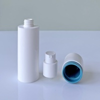Bouteilles d'emballage cosmétique pour soins de la peau, lotion, sérum, tonique, pompe sans air, cylindrique droite, en PP blanc, 60/80/100 ml