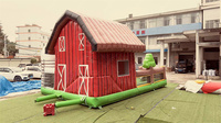 Barry Commercial gonflable videur toboggan dessin animé vache ferme saut château pour enfants gonflable rebond maison avec toboggan