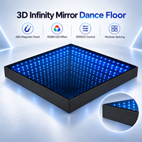 ABS Magnetisches Infinity-Spiegelpanel 3D-Effekt LED-Matrix-Licht Tanzfläche Bühnenlicht-Set RGBW DMX512