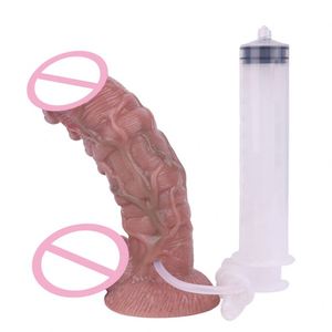 SXXY Dildo Realista Curvo de Silicona con Textura y Eyaculación, con Ventosa y Tacto de Piel, Juguetes Sexuales Anales para Mujeres - Product Image 2