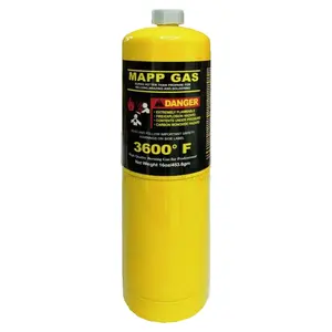 99.9% Kemurnian Tinggi 16 Oz Mapp Gas The Yellow Botol Portabel Oxy Mapp Peta Las Gas untuk Dijual