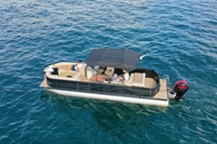 Yacht ponton de luxe de 29 pieds en aluminium soudé avec console centrale, moteur hors-bord de 150 CV, pour la croisière, le tourisme, la pêche sportive et les loisirs