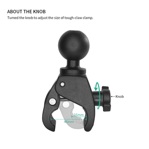 VINmounts Tough-Claw Metal Clamp Ball Base with 1.5" Ball for 18-35mm Rails Tablet Holder VIN-C-012 - Product Image 5