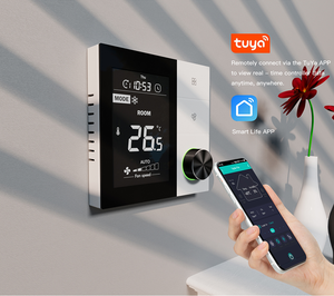 2025 nouveau bouton tactile AC220V EC0-10V 2/4 tuyaux 3 thermostats de bobine de ventilateur numérique à vitesse de ventilateur - Product Image 2