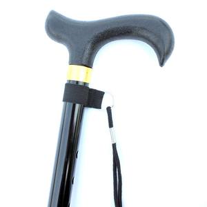 Bastón de Trekking de Aleación de Aluminio con Mango Curvo, Punta de Goma Negra, Bastón Plegable Multifuncional para Senderismo - Product Image 4