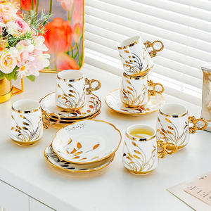 Juego de Taza y Platillo de Cerámica de Lujo de 100 ml con Asa para Latte, para Bebidas Calientes/Frías, Regalo Empresarial - Product Image 6