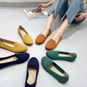 New Styles Fast Delivery Fashion Design Cotton Fabric Lining Material Women's Comfortable Ballet Flat Shoes