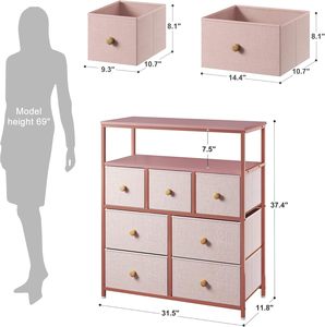 Lindo Dormitorio Estante Cómoda <span class=keywords><strong>Niñas</strong></span> Habitación 2 Estantes Marco de metal <span class=keywords><strong>Armarios</strong></span> altos Cómodas Cajones Soporte de TV Cómoda - Product Image 2