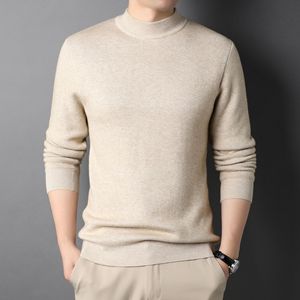 Suéteres Básicos de Corte Regular para Hombre Joven, Cuello Medio Alto, Color Sólido, Invierno, Tinte Liso, 100% Poliéster, Antiencogimiento - Product Image 1