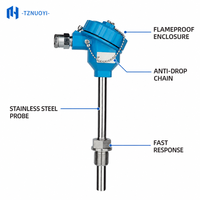 Transmetteur de température intégré antidéflagrant 4-20mA avec capteur PT100 OEM IP66 en acier inoxydable 316L pour zones dangereuses