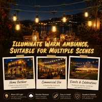 Câble d'extension pour guirlande lumineuse LED extérieure robuste IP65 étanche, en PVC durable, pour jardin et patio, avec prise pour lampe de Noël - NBTOP