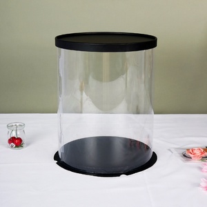 Hộp bánh sinh nhật tròn cao 10 inch bằng bìa cứng trong suốt, có thể tái sử dụng, dùng để trưng bày bánh - Product Image 5