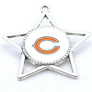 Factory Direct Sale NFL Chicago Bears Star Necklace Pendant Pentagram American Football 32 Team Necklace Pendant