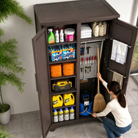 Armoire de rangement extérieure moderne en acier, étanche et résistante au soleil, avec porte à persiennes, pour équipement de pêche, outils de jardin, villa, cour, terrasse