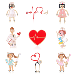 फैशन मिश्र धातु नर्स स्टेथोस्कोप ब्रोच मेडिकल सीरीज बैज सूट एक्सेसरीज गहने - Product Image 1