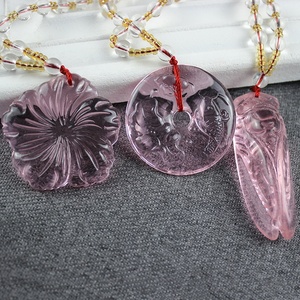 สร้อยคอพร้อมจี้คริสตัล,คุณภาพสูงสีช<span class=keywords><strong>ม</strong></span>พูเจ้าแม่<span class=keywords><strong>กวน</strong></span><span class=keywords><strong>อิ</strong></span><span class=keywords><strong>ม</strong></span>และใบไ<span class=keywords><strong>ม</strong></span>้จั๊กจั่นสำหรับผู้หญิง - Product Image 4