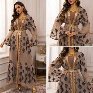 469 di lusso <span class=keywords><strong>Aya</strong></span> donna abito musulmano Ar Robe Dubai maglia abiti caftani ricamati donna abbigliamento islamico <span class=keywords><strong>Aya</strong></span> <span class=keywords><strong>2</strong></span> pezzi Set - Product Image 2