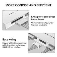 Nuevo producto Thermalright Blanco USB 2.0 X5 Nueve-Pin Hub Soporte 9 Pin Puertos en stock
