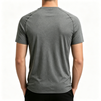 T-shirt de sport pour homme OEM 100% polyester 150-180 GSM, col rond, uni, ultra doux, séchage rapide, anti-boulochage, idéal pour la gym et les activités de plein air, vente en gros