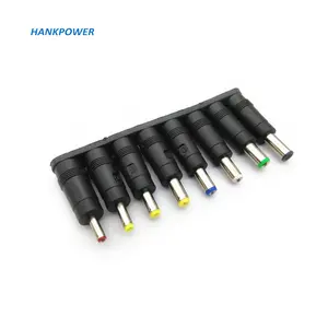 Adaptor Daya Universal 8 Tips, Colokan Pengisi Daya DC Jack untuk Laptop Notebook DC 5.5*2.1 Perempuan Ke Multi-tipe Pria