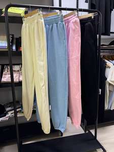 <span class=keywords><strong>Pantaloni</strong></span> da <span class=keywords><strong>donna</strong></span> extra lunghi per 185cm di altezza da <span class=keywords><strong>donna</strong></span> con fascia elastica bassa MOQ <span class=keywords><strong>pantaloni</strong></span> da jogging in cotone 330gsm - Product Image 2