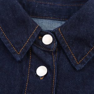 SHENZHU Wanita 2025 Mode Baru Blus Pendek Gaya Koboi Vintage Lengan Panjang Kancing Depan Kemeja Wanita Blusas Atasan Chic - Product Image 6