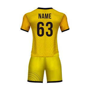 Customize your own football shirt create yellow and red soccer jersey football uniform - Product Image 3