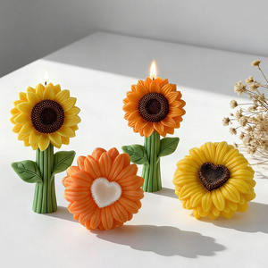 Moules à bougies en silicone en forme de tournesol YS, moules à décorations en plâtre de plantes, moules de coulée, fournitures de fabrication de bougies d'aromathérapie <span class=keywords><strong>DIY</strong></span> - Product Image 3
