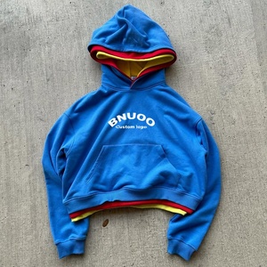 เสื้อสวมหัวเฮฟวี่เวทโอเวอร์ไซส์มีฮู้ดสามชั้นมีหลายสีเสื้อครอปแบบสามชั้นกำหนดเองได้ทั้งชายและหญิง - Product Image 1